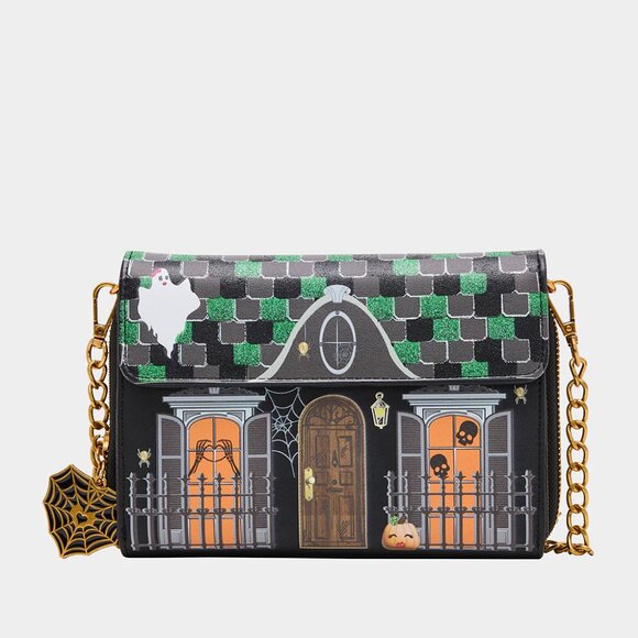 Betsey Johnson Forever Home Wallet On Chain Crossbody Bag Halloween WOC NWT - Picture 4 of 14